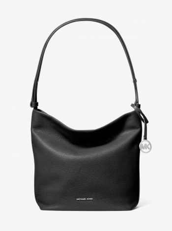 Roey Medium Pebbled Leather Bucket Messenger Bag