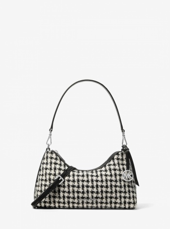 Sammy Small Woven Houndstooth Convertible Crossbody Bag