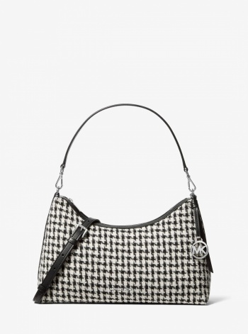 Sammy Medium Woven Houndstooth Convertible Shoulder Bag