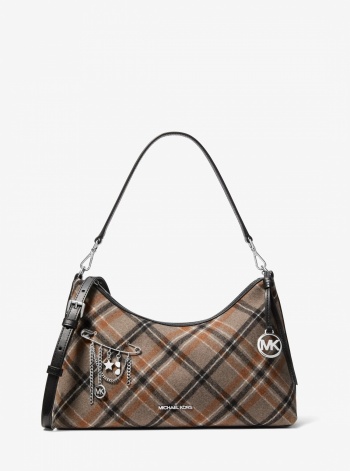 Sammy Medium Plaid Print Wool Blend Convertible Shoulder Bag
