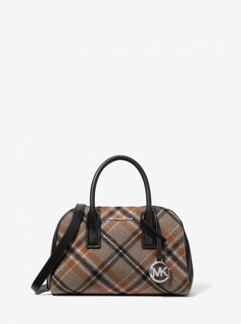 Ashton Small Plaid Print Wool Blend Messenger Bag