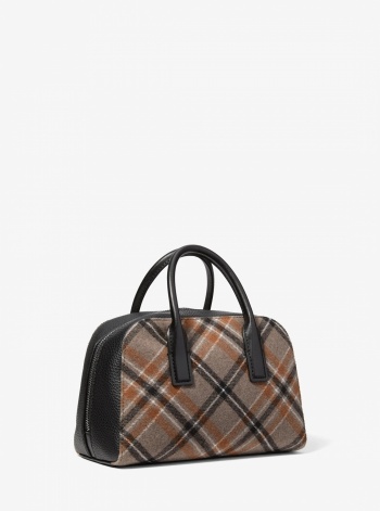 Ashton Small Plaid Print Wool Blend Messenger Bag