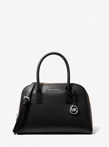 Ashton Medium Smooth And Plaid Wool Blend Satchel
