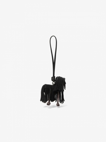 Suede Shaggy Dog Bag Charm