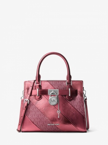 Landon Small Metallic and Signature Logo Satchel