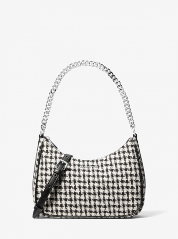 Jet Set Travel Houndstooth Woven Convertible Pochette