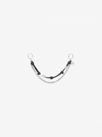 Silver-Tone Charm and Chain Bag Charm