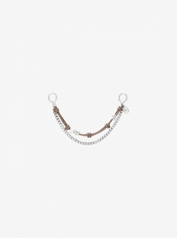 Silver-Tone Charm and Chain Bag Charm