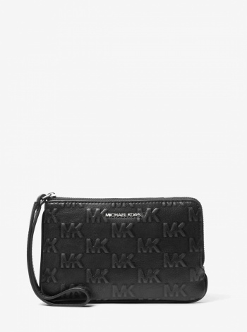 Jet Set Travel Small Burnished Logo Embossed Wristlet