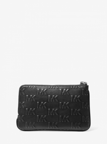 Jet Set Travel Small Burnished Logo Embossed Wristlet