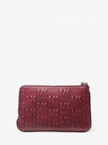 Jet Set Travel Small Burnished Logo Embossed Wristlet