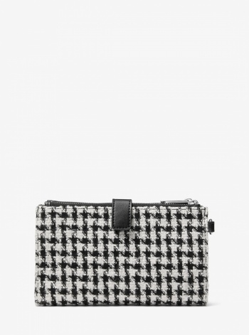 Jet Set Travel Houndstooth Woven Wristlet