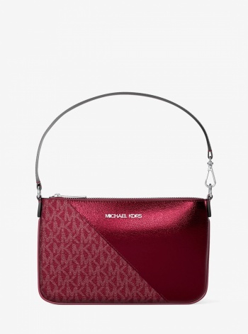 Jet Set Travel Metallic and Signature Logo Wristlet
