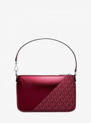 Jet Set Travel Metallic and Signature Logo Wristlet