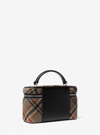 Vivi Small Plaid Print Wool Blend Vanity Crossbody Bag