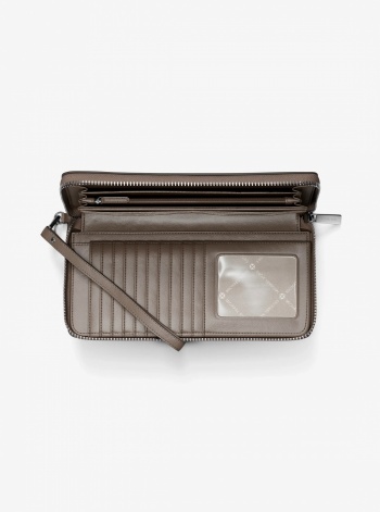 Large Pebbled Leather Continental Wallet