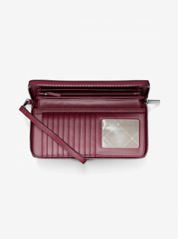 Large Pebbled Leather Continental Wallet