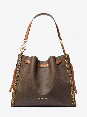 MICHAEL Michael Kors Mina Large Signature Logo Chain Shoulder Bag