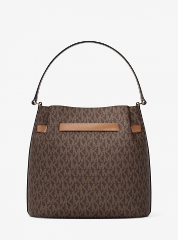 Carson Medium Signature Logo Convertible Bucket Crossbody Bag