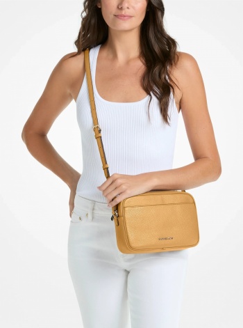 Jet Set Large Pebbled Leather Camera Crossbody Bag