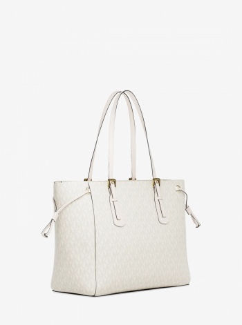 Voyager Large Signature Logo Top-Zip Tote Bag