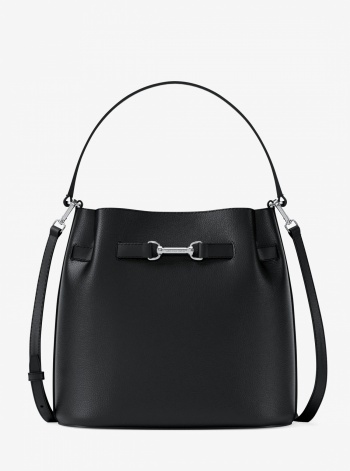 Carson Medium Pebbled Leather Convertible Bucket Crossbody Bag