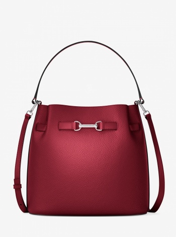 Carson Medium Pebbled Leather Convertible Bucket Crossbody Bag