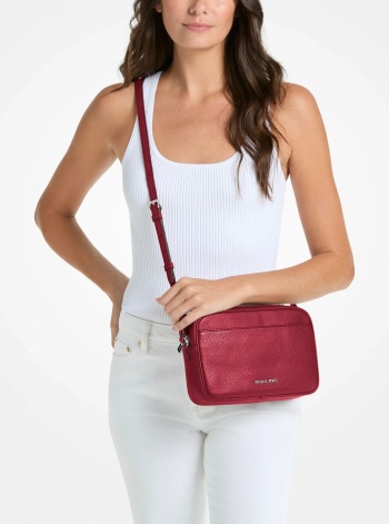 Jet Set Large Pebbled Leather Camera Crossbody Bag