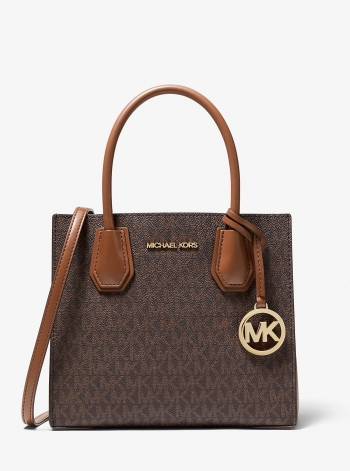 MICHAEL Michael Kors Mercer Medium Logo and Leather Accordion Crossbody Bag