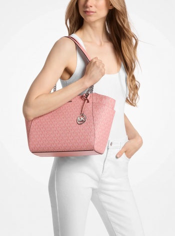 Jet Set Large Signature Logo Shoulder Bag