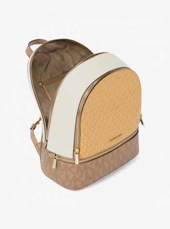 Rhea Medium Color-Block Signature Logo Backpack