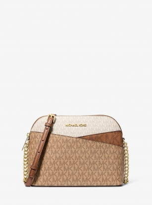 Michael Kors Jet Set Travel Medium Color-Block Signature Logo Crossbody Bag