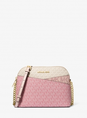 Michael Kors Jet Set Travel Medium Color-Block Signature Logo Crossbody Bag