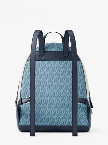 Michael Kors Rhea Medium Color-Block Signature Logo Backpack