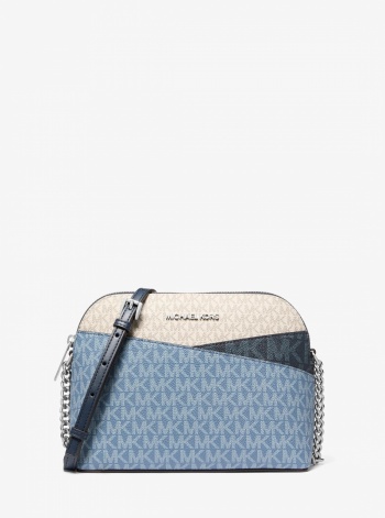 Jet Set Travel Color-Block Signature Logo Crossbody Bag