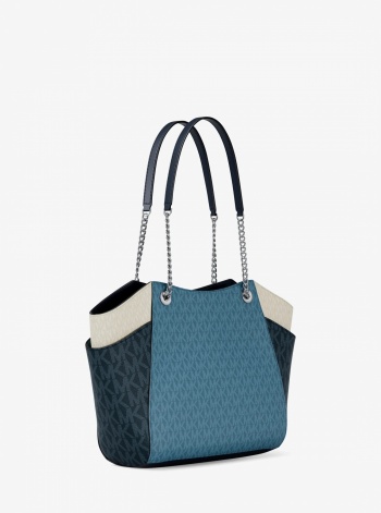 Michael Kors Jet Set Large Color-Block Signature Logo Shoulder Bag