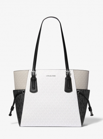 Michael Kors Voyager Large Color-Block Signature Logo Tote Bag