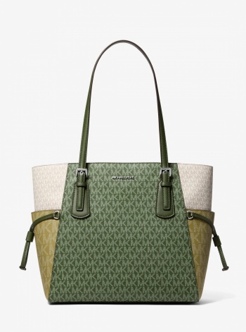 Voyager Large Color-Block Signature Logo Tote Bag