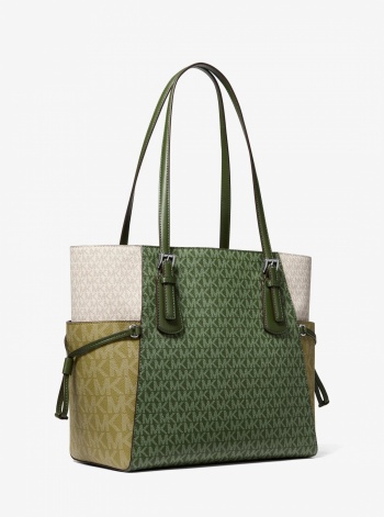 Voyager Large Color-Block Signature Logo Tote Bag