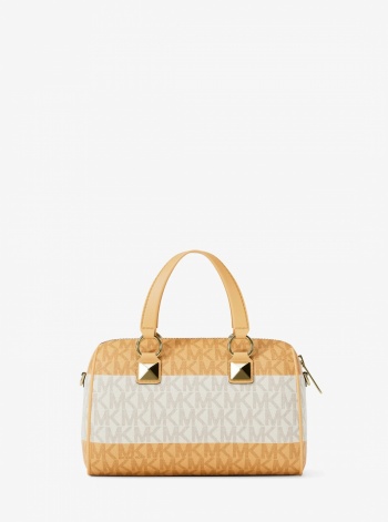 Grayson Small Striped Signature Logo Duffel Crossbody Bag