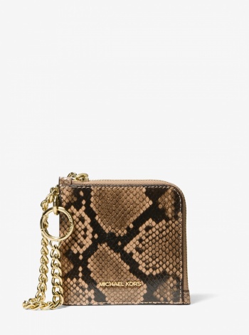 Jet Set Travel Medium Snake Embossed Chain Wallet