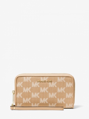 Jet Set Travel Large Logo Jacquard Denim Smartphone Wallet