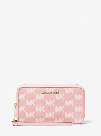 Jet Set Travel Large Logo Jacquard Denim Smartphone Wallet
