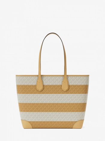 Eva Large Striped Signature Logo Tote Bag
