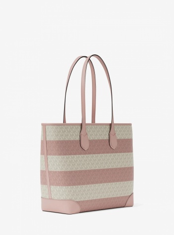 Eva Large Striped Signature Logo Tote Bag