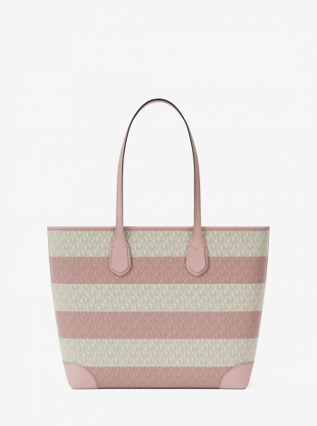 Eva Large Striped Signature Logo Tote Bag