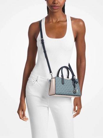 Arden Small Color-Block Signature Logo Messenger Bag