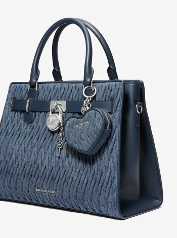 Jet Set Travel Matelassé Denim Heart Coin Pouch