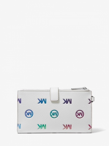 Jet Set Travel Rainbow Logo Embossed Wristlet