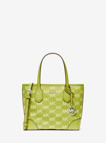 Eva Extra-Small Logo Jacquard Denim Convertible Tote Bag